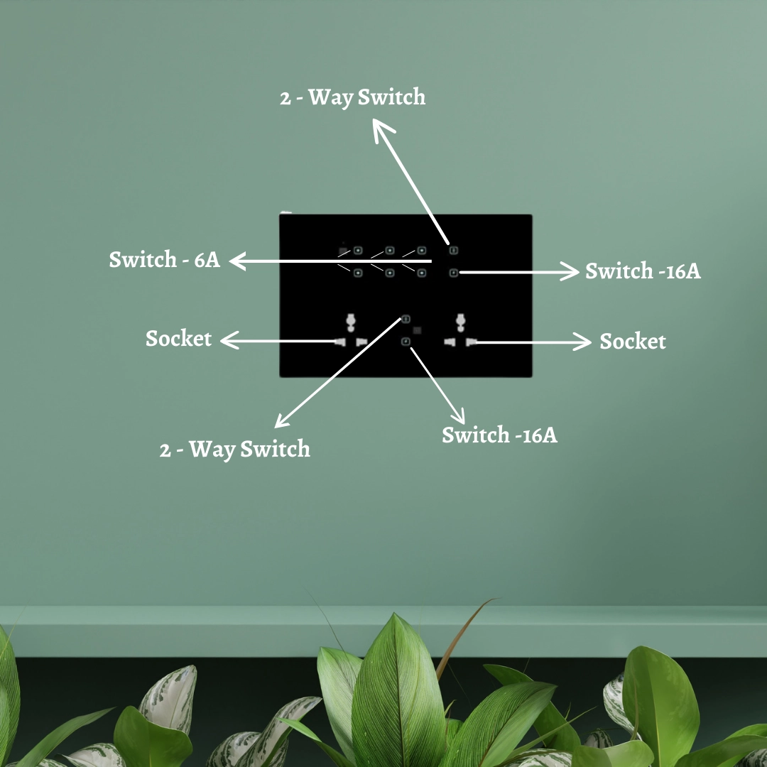 12 module smart touch 8 switch and 1 fan2 socket board automation india