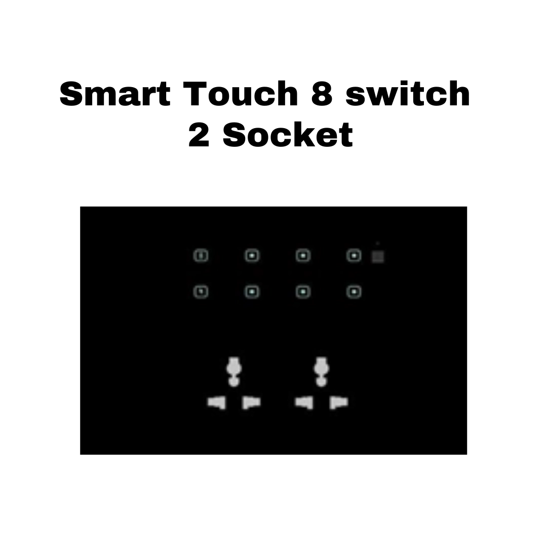 12 module smart touch 8 switch and 2 socket board automation india