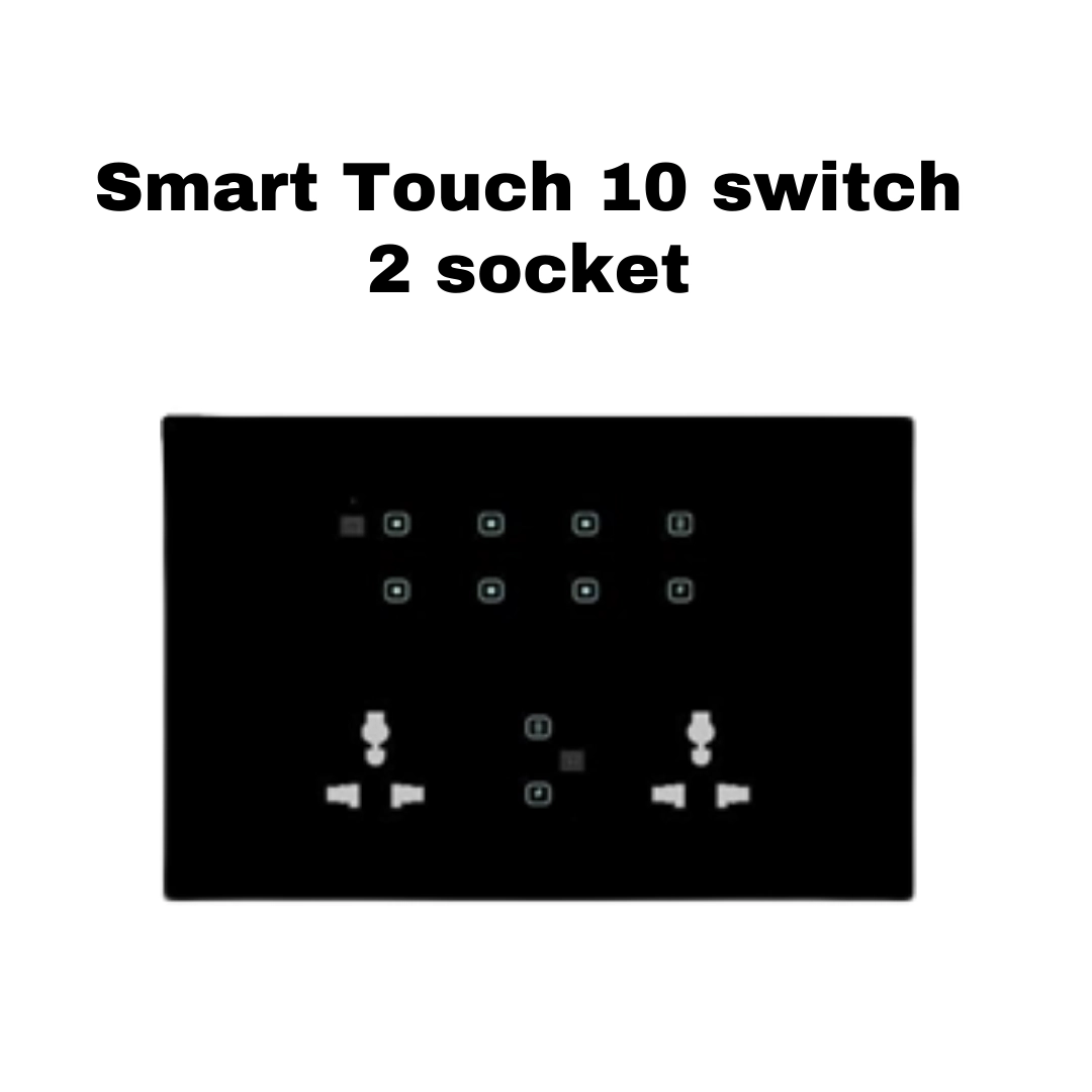 12 module smart touch 10 switch and 2 socket board automation india