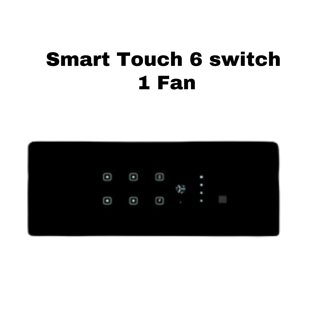 8 module smart touch 6 switch and 1 fan board automation india